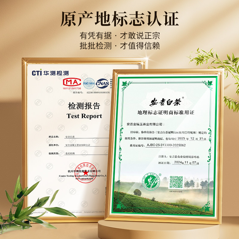 安吉白茶2026新茶特级明前绿茶礼盒装250g Anji White Tea 2026 New Tea Premium Pre-Qingming Green Tea Gift Box 250g（8.8oz）
