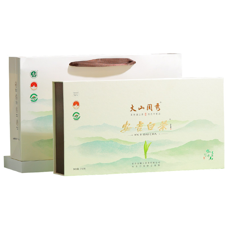 安吉白茶2026新茶特级明前绿茶礼盒装250g Anji White Tea 2026 New Tea Premium Pre-Qingming Green Tea Gift Box 250g（8.8oz）