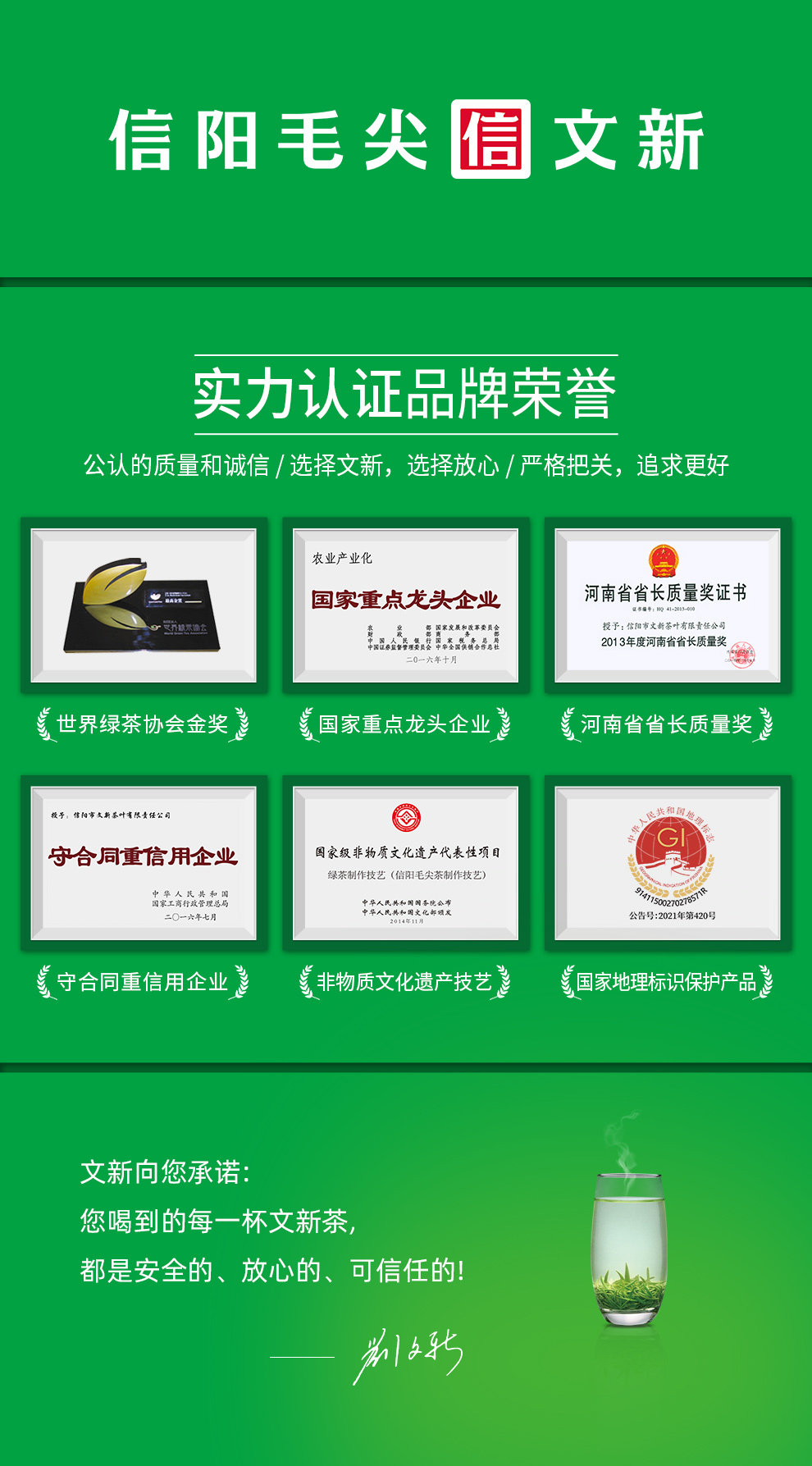 2026文新牌一级雨前信阳毛尖绿茶春意礼盒200g  2026 Wenxin Brand First Grade Pre-Rain Xinyang Maojian Green Tea Spring Gift Box 200g（7oz）