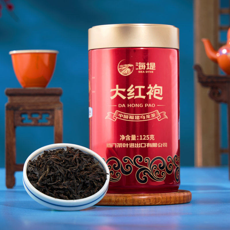 2026海堤茶叶牌一级大红袍乌龙茶罐装250g  2026 Haidi Tea Brand First Grade Dahongpao Oolong Tea, Canned, 250g（8.8oz）