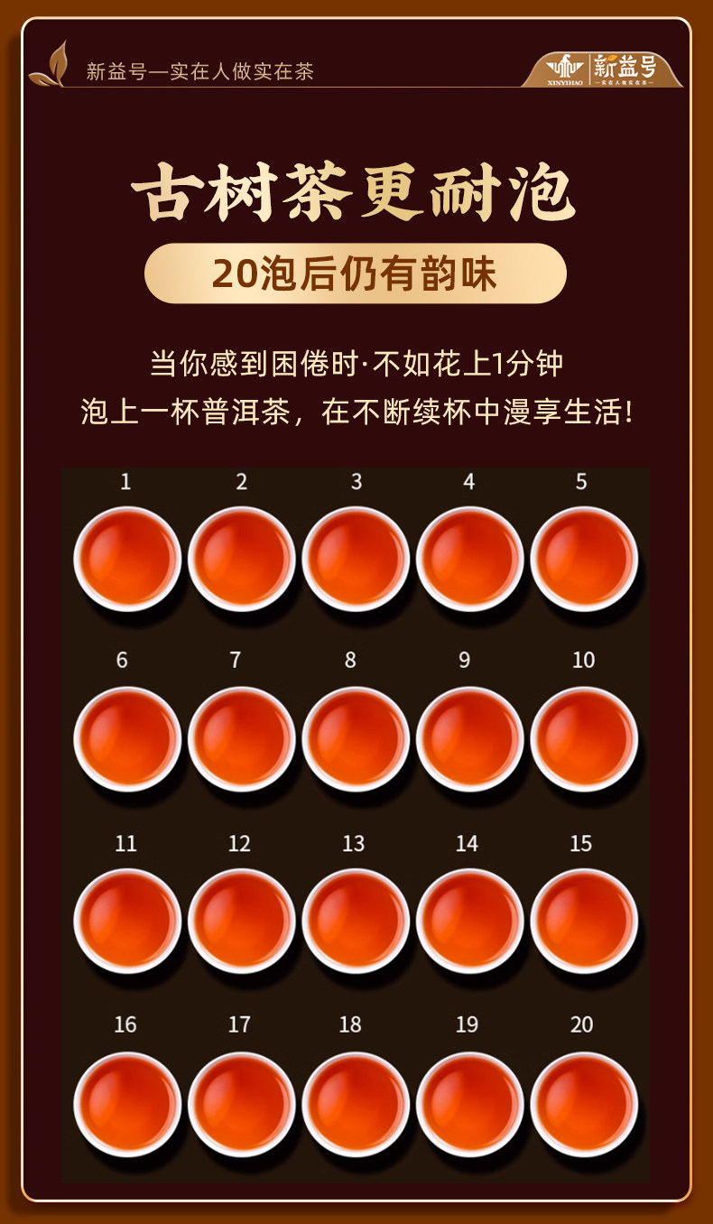 新益号牌12年冰岛普洱茶饼熟茶普洱茶250g  Xinyi Brand 12-Year Iceland Pu-erh Tea Cake, Ripe Pu-erh Tea, 250g（8.8oz）