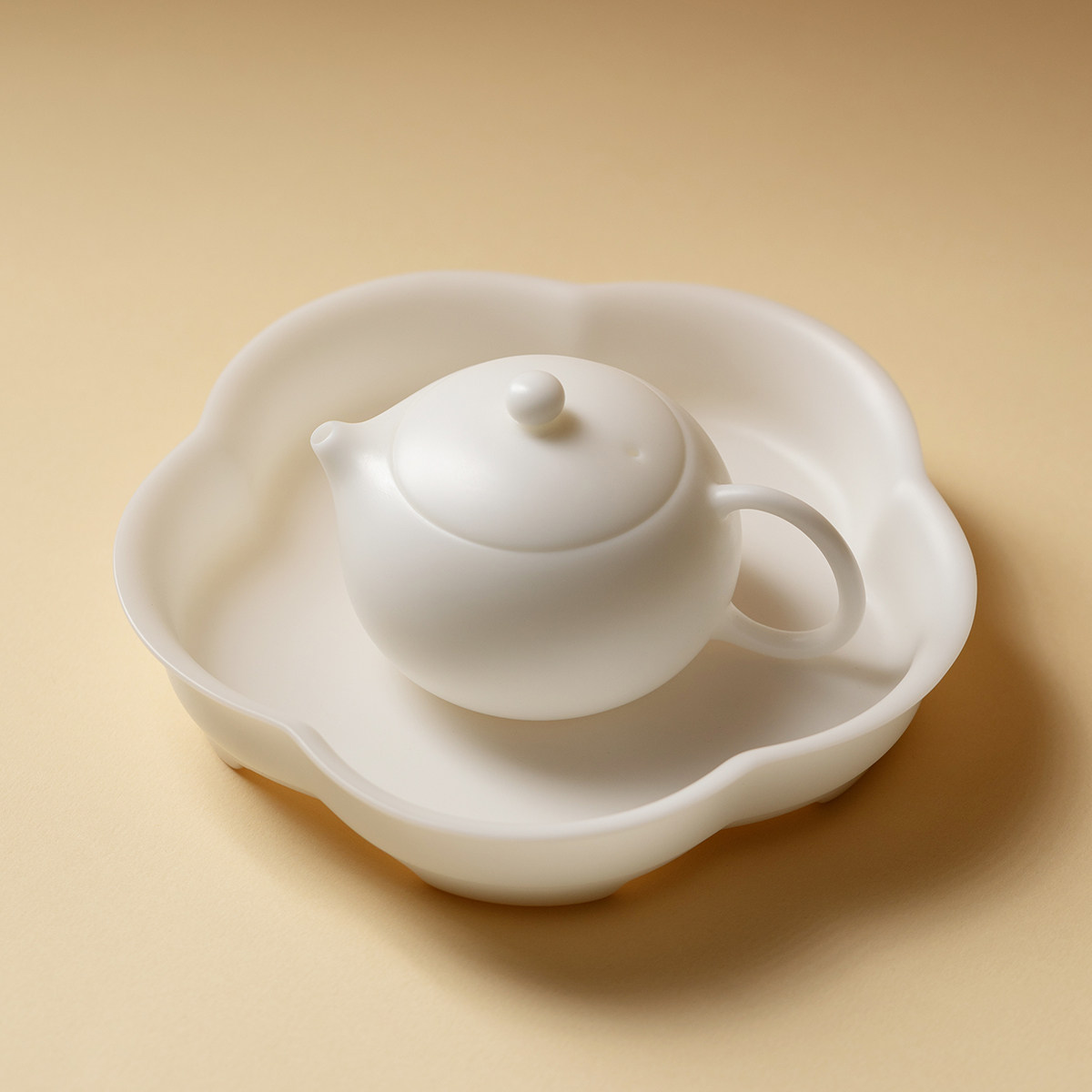 西施茶壶羊脂玉德化白瓷茶壶100ML Xishi Teapot, Mutton Fat Jade Dehua White Porcelain Teapot 100ML