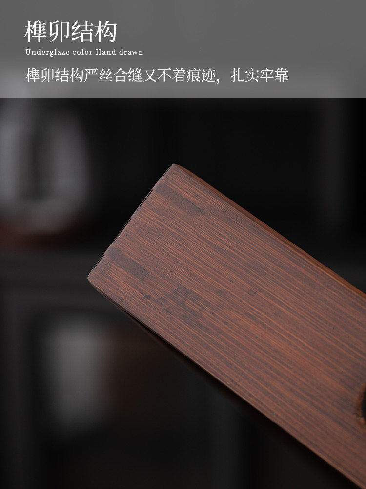 胡桃木材质茶托盘长度：33cm 高度：4cm 宽度:22.5cm 重量:345g Walnut wood tea tray dimensions: length 33cm, height 4cm, width 22.5cm, weight 345g