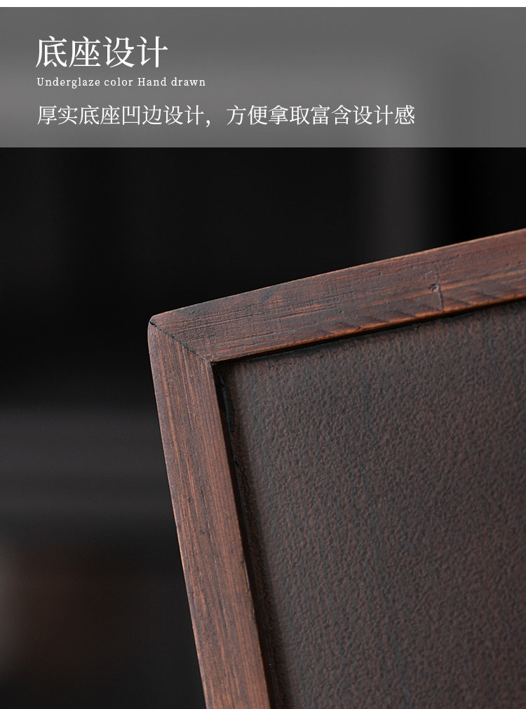 胡桃木材质茶托盘长度：33cm 高度：4cm 宽度:22.5cm 重量:345g Walnut wood tea tray dimensions: length 33cm, height 4cm, width 22.5cm, weight 345g