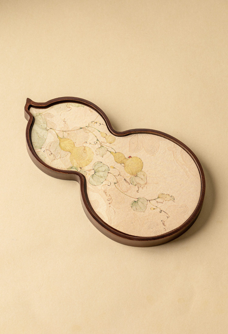 香云纱葫芦竹木托盘防水干泡台 Xiangyun Yarn Gourd Bamboo and Wood Tray Waterproof Dry Brew Table