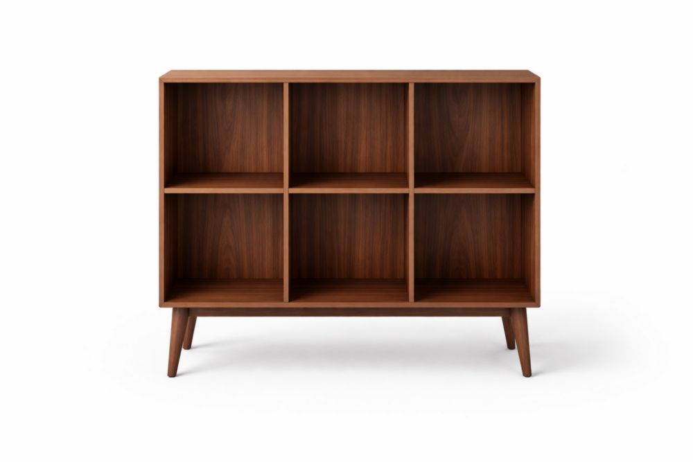 Walnut 6-Cube Open Shelf Storage Unit