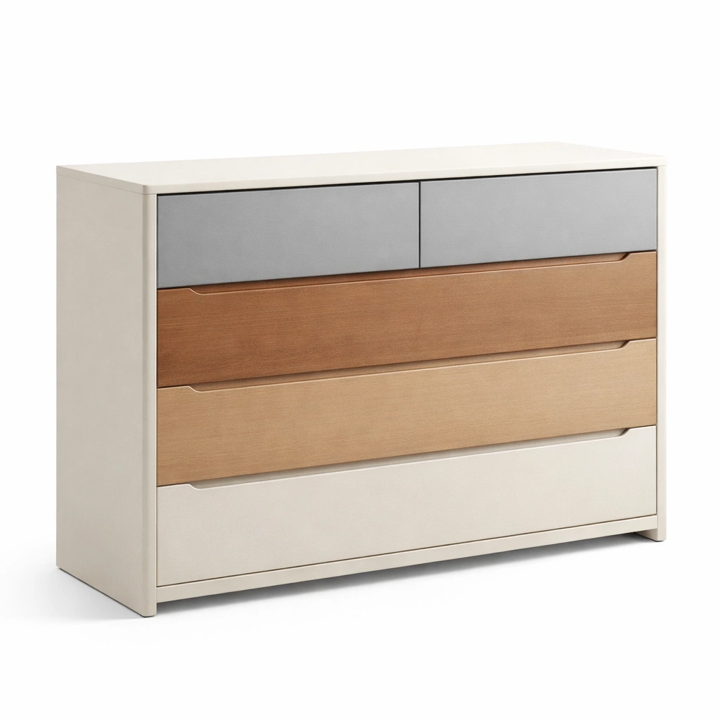 Cajonera de madera multicolor con 5 cajones-COZYVELORA