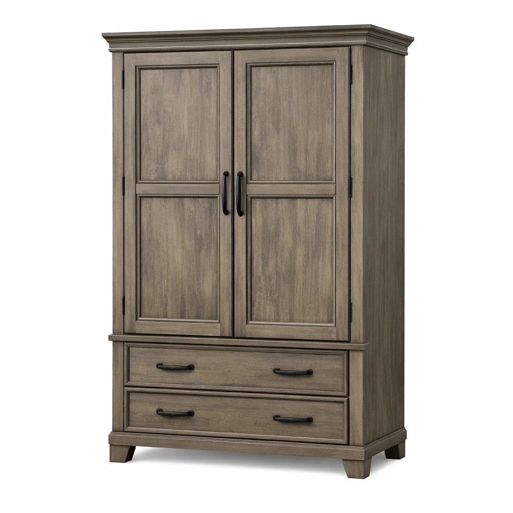 Armario de madera de roble marrón con puertas y cajones 180x90x50 cm-COZYVELORA