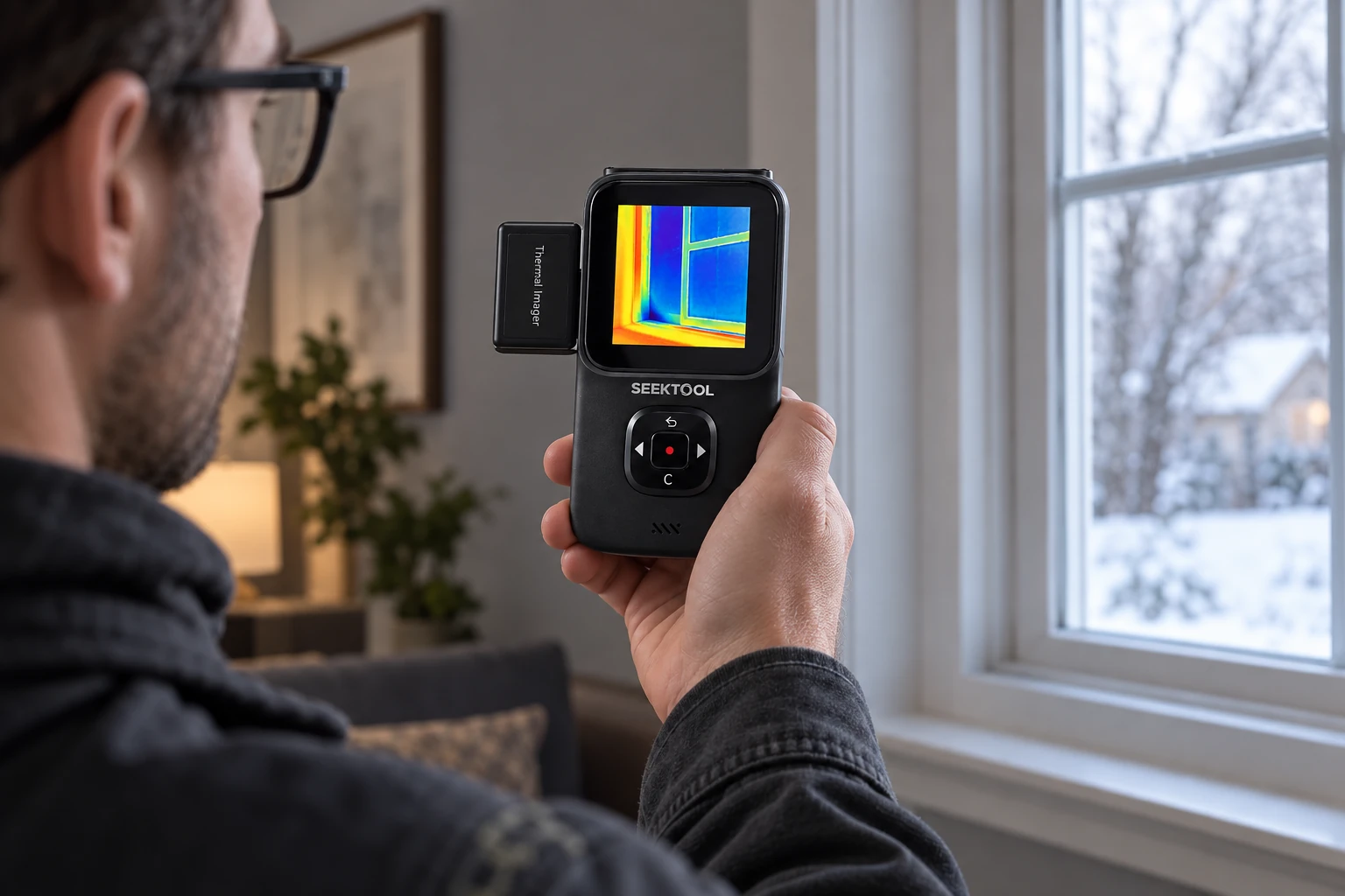 STRATA PRO with thermal module checks insulation and temperature differences at a window