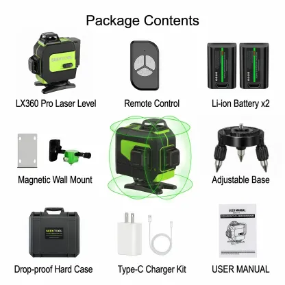 SEEKTOOL LX360 Pro 360° Self-Leveling Laser Level