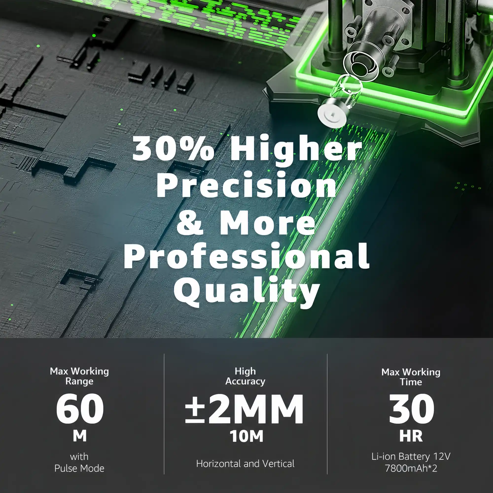 SEEKTOOL MX4 Max 4×360° Green Laser Level — Inductive Power, Removable Laser Modules & App Control  