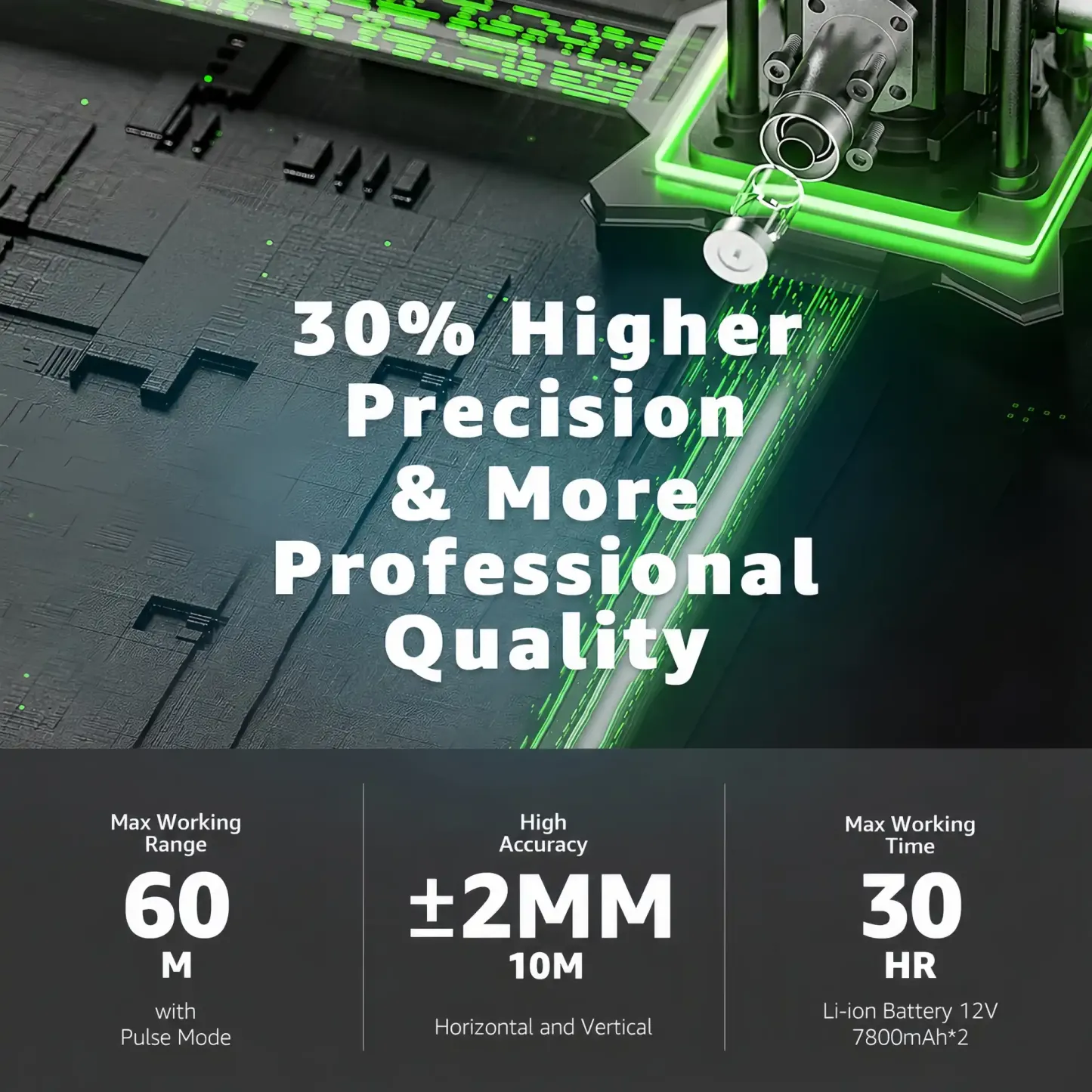 SEEKTOOL MX4 Max 4×360° Green Laser Level — Inductive Power, Removable Laser Modules & App Control  