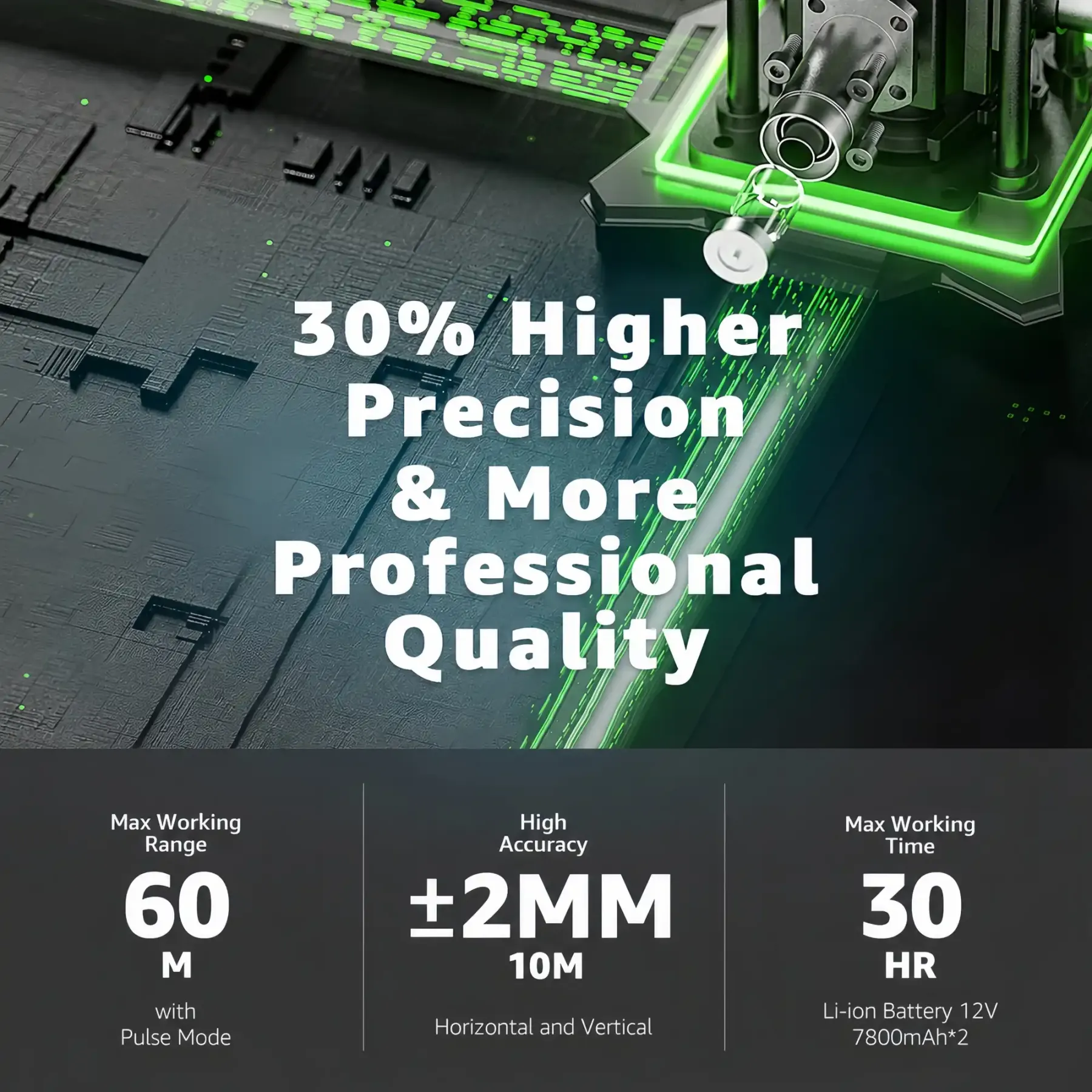 SEEKTOOL MX4 Max 4×360° Green Laser Level — Inductive Power, Removable Laser Modules & App Control  