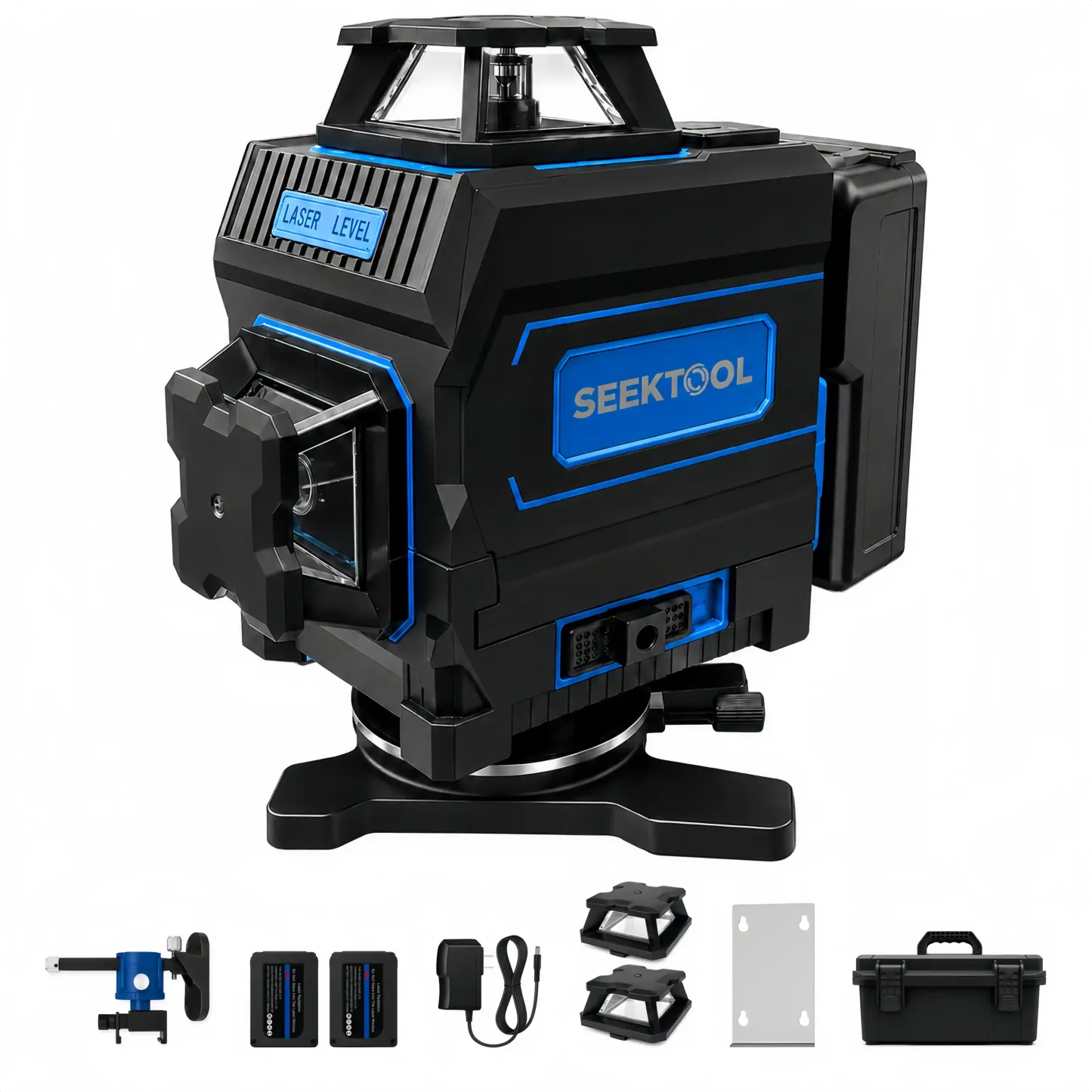 SEEKTOOL MX4 Max 4×360° Green Laser Level — Inductive Power, Removable Laser Modules & App Control  