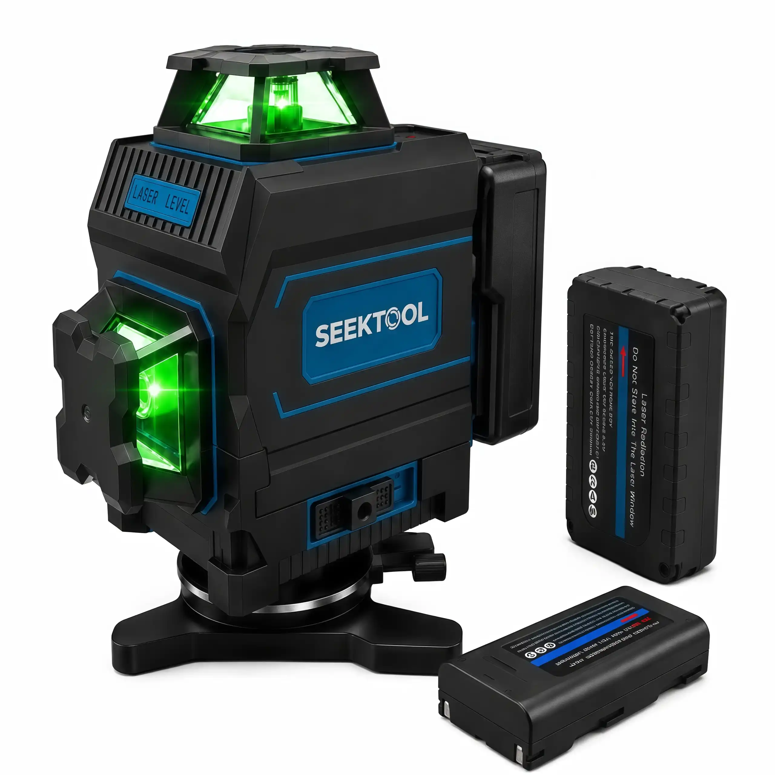 SEEKTOOL MX4 Max 4×360° Green Laser Level — Inductive Power, Removable Laser Modules & App Control  
