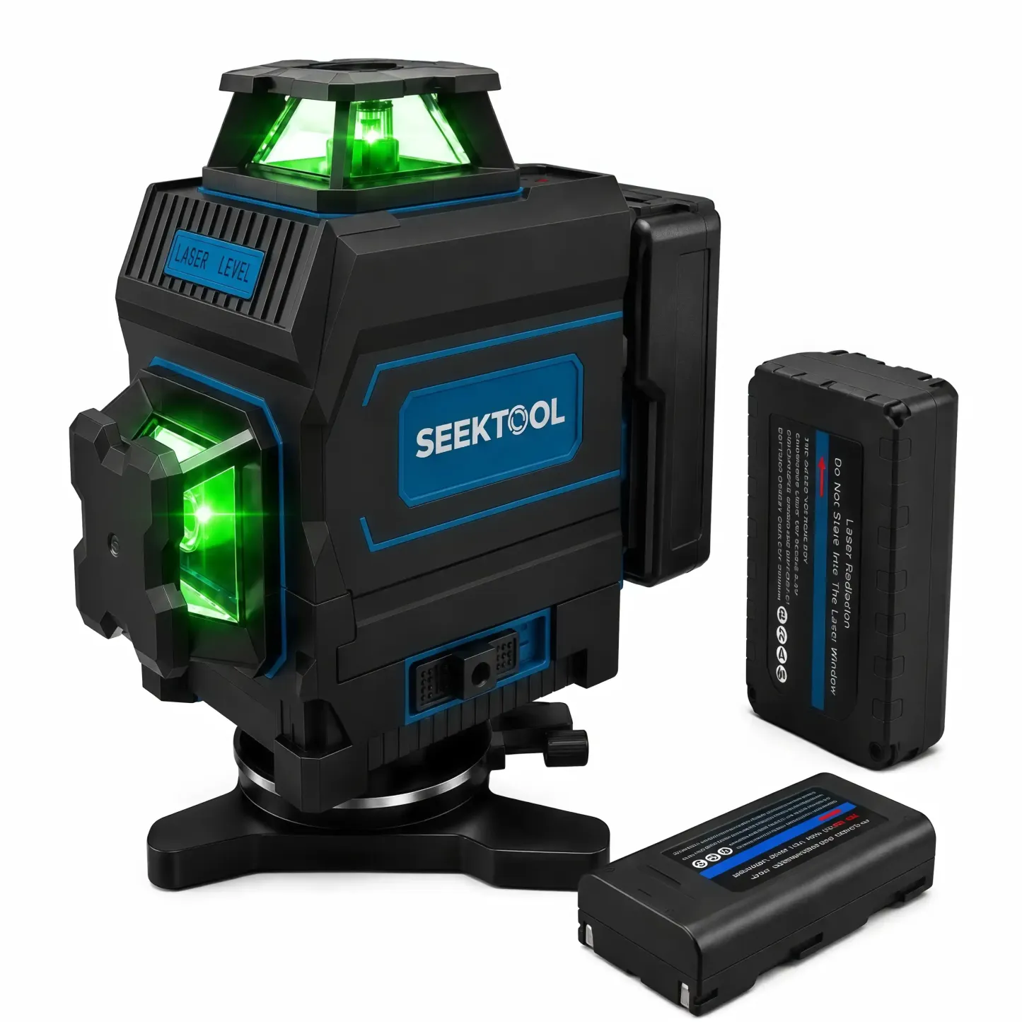 SEEKTOOL MX4 Max 4×360° Green Laser Level — Inductive Power, Removable Laser Modules & App Control  