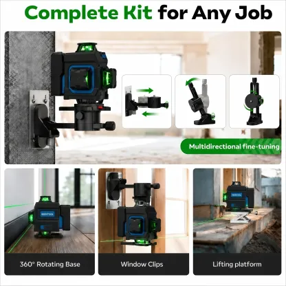 SEEKTOOL MX4 Max 4×360° Green Laser Level — Inductive Power, Removable Laser Modules & App Control  