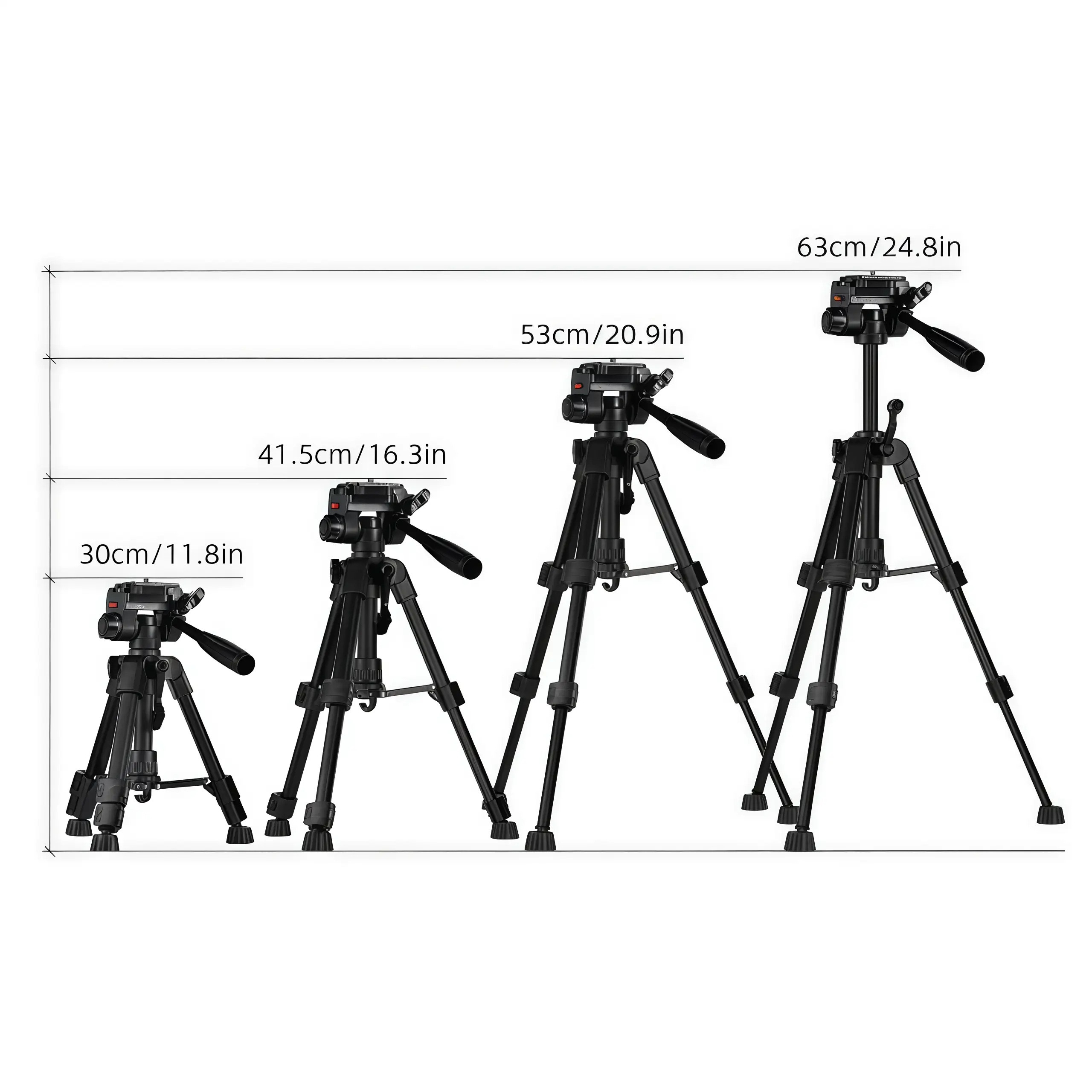 TPD63 Steel Adjustable Tripod (11.8–24.8 in)