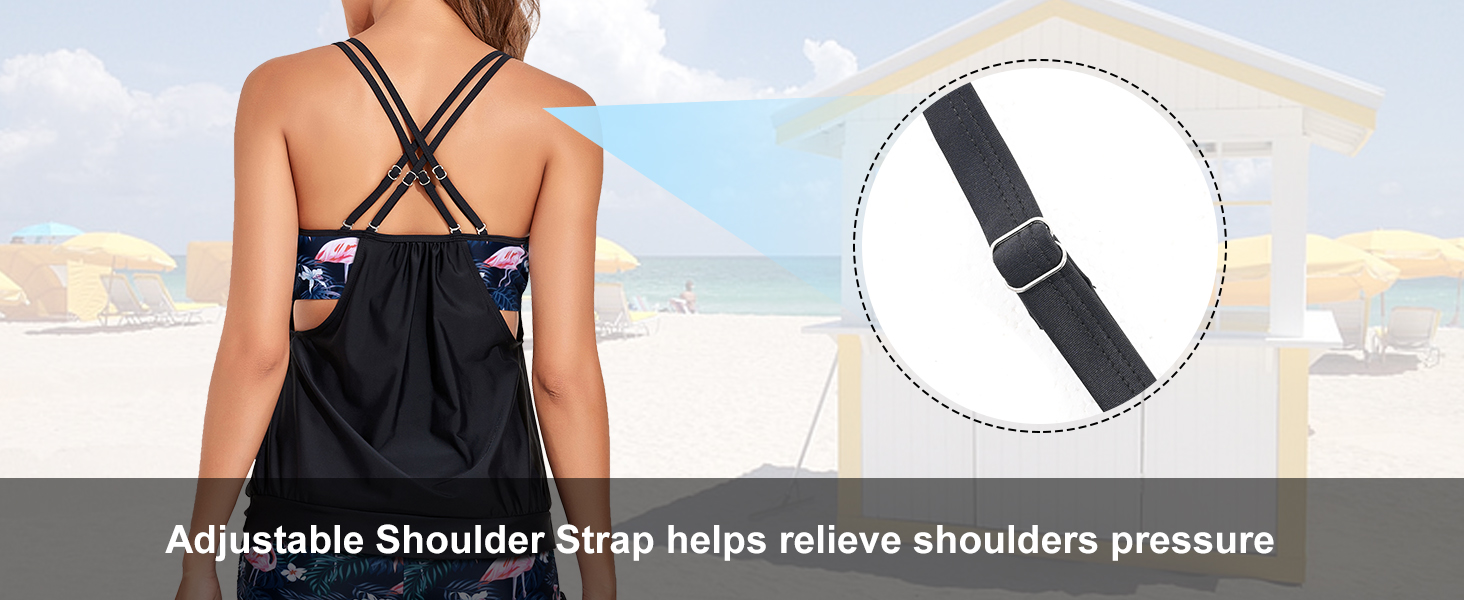 criss cross back tankini swimsuit