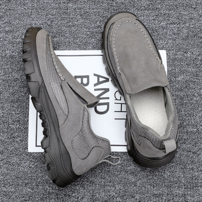 (Medical Certification) Men's Orthopedic Genuine Leather Shoes for Diabetics, Arch Support Hiking Shoes for Plantar Fasciitis