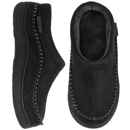 🔥🚀 End of Season Clearance! 🌟👟💥Men's Daily Non-Slip Warm Plush Wide Toe Slip-On Loafers Slippers