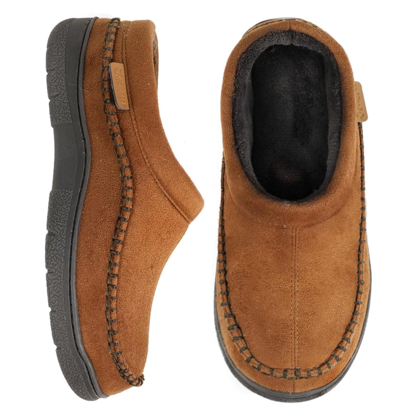 🔥🚀 End of Season Clearance! 🌟👟💥Men's Daily Non-Slip Warm Plush Wide Toe Slip-On Loafers Slippers