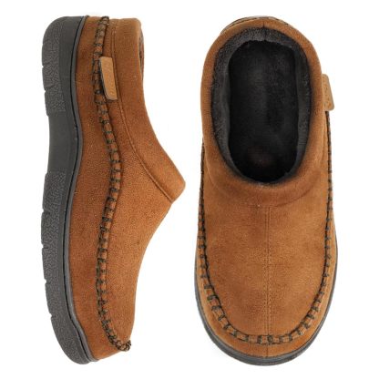 🔥🚀 End of Season Clearance! 🌟👟💥Men's Daily Non-Slip Warm Plush Wide Toe Slip-On Loafers Slippers