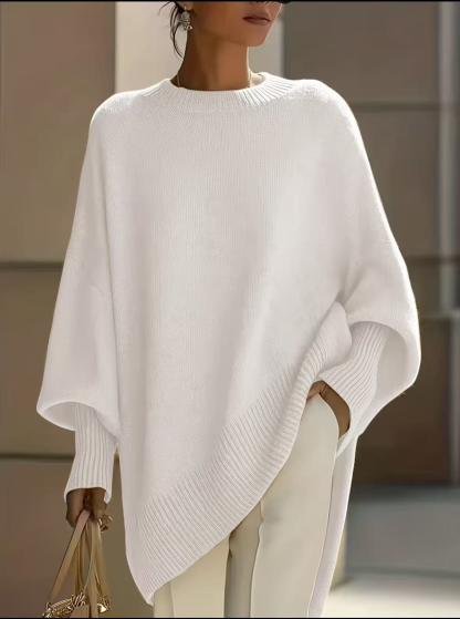 Women's Cozy Loose Asymmetrical Hem Sweater