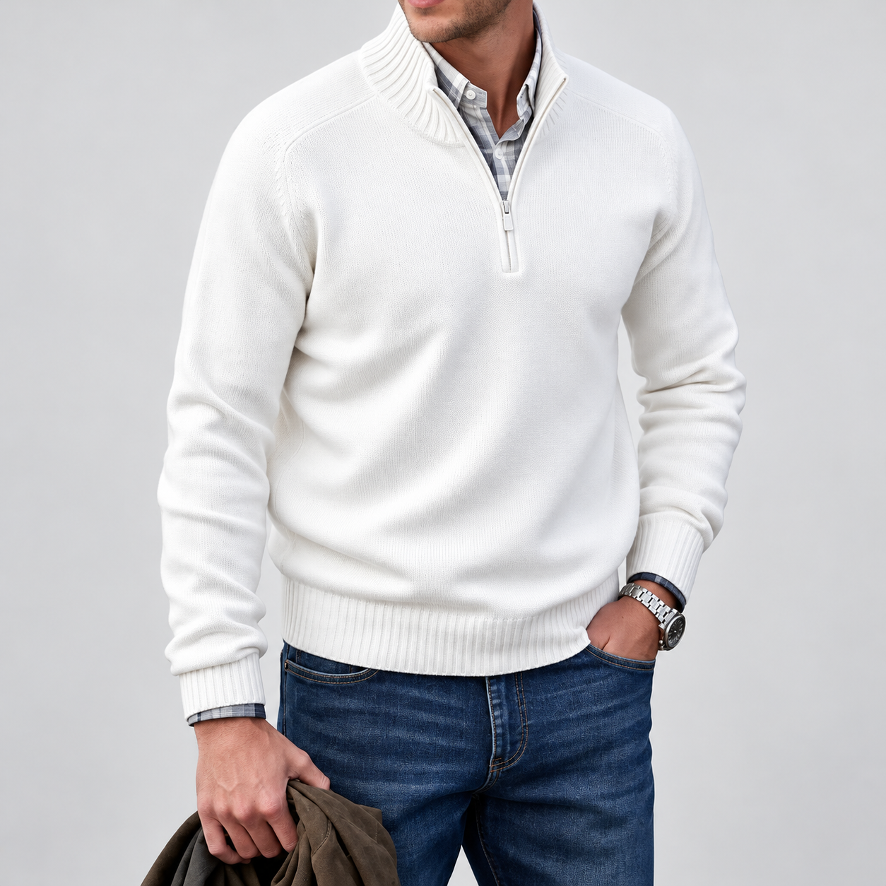 [Copy]Men’s Stand Collar Washed Denim Shirt Jacket – Long Sleeve Casual Utility Style