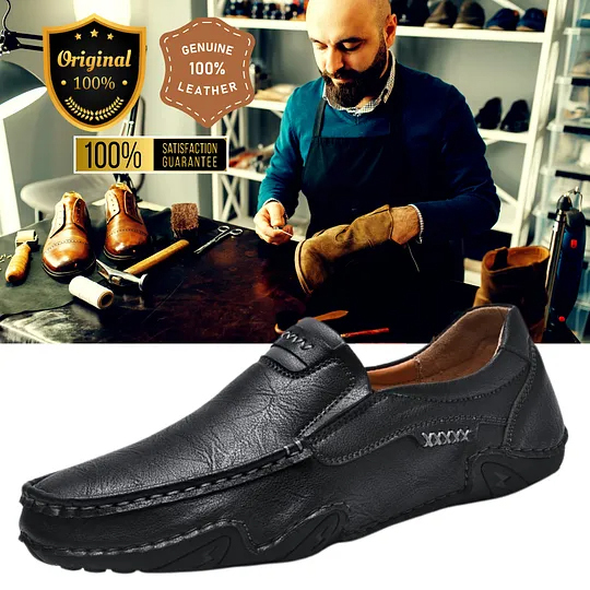 Men's Genuine Leather Slip-On Loafers