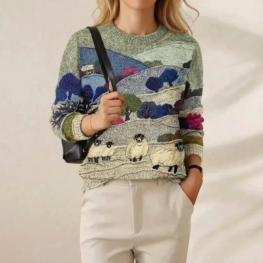 Pastoral Sheep crew neck sweater