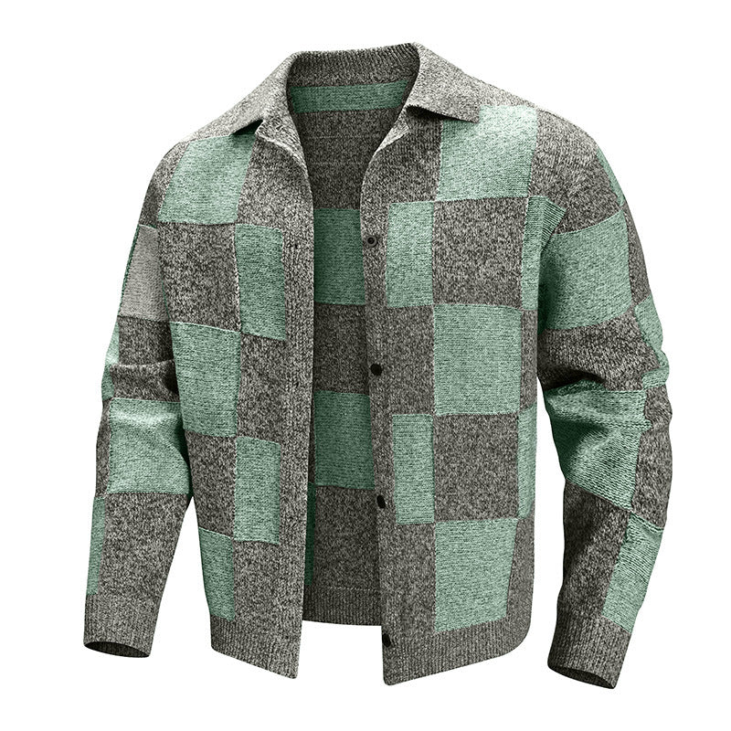  Men's street style plaid jacket
