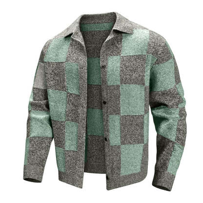  Men's street style plaid jacket