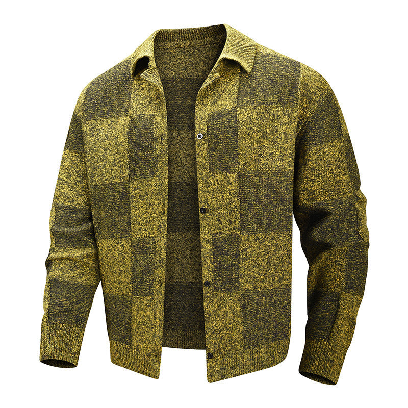  Men's street style plaid jacket