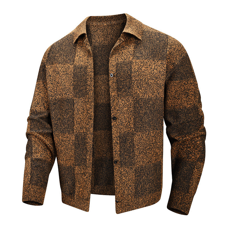  Men's street style plaid jacket