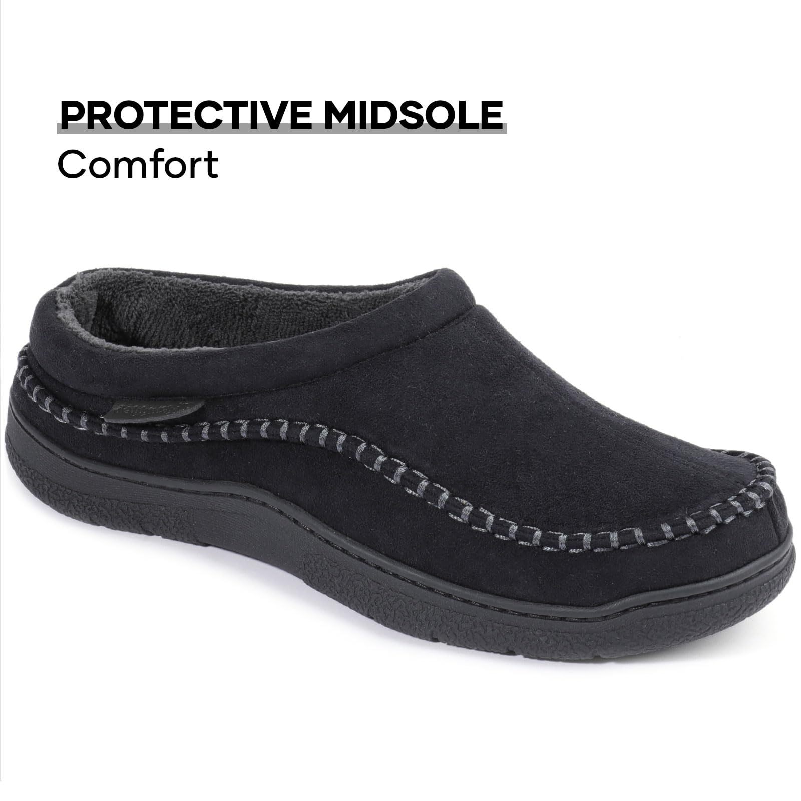 🔥🚀 End of Season Clearance! 🌟👟💥Men's Daily Non-Slip Warm Plush Wide Toe Slip-On Loafers Slippers