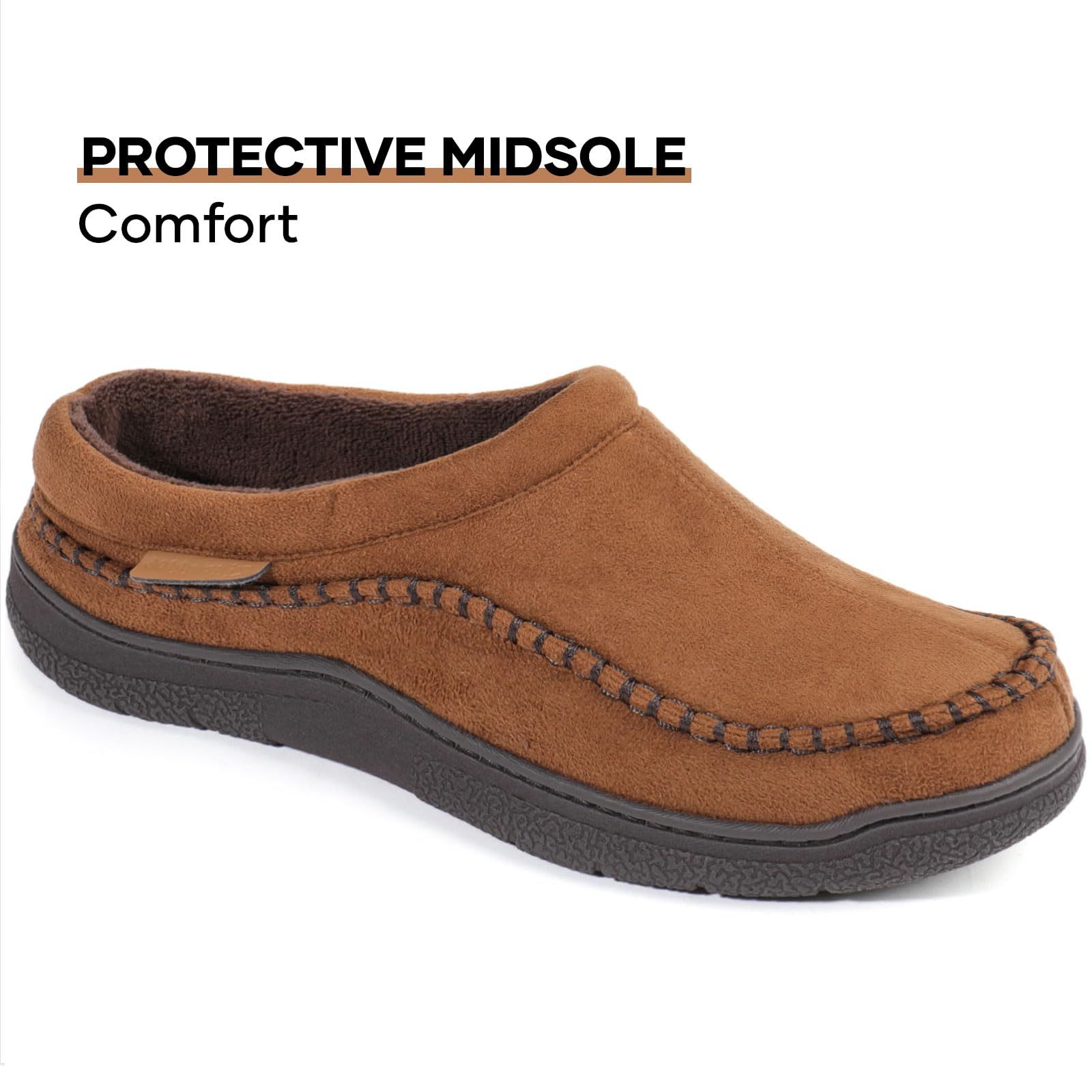 🔥🚀 End of Season Clearance! 🌟👟💥Men's Daily Non-Slip Warm Plush Wide Toe Slip-On Loafers Slippers