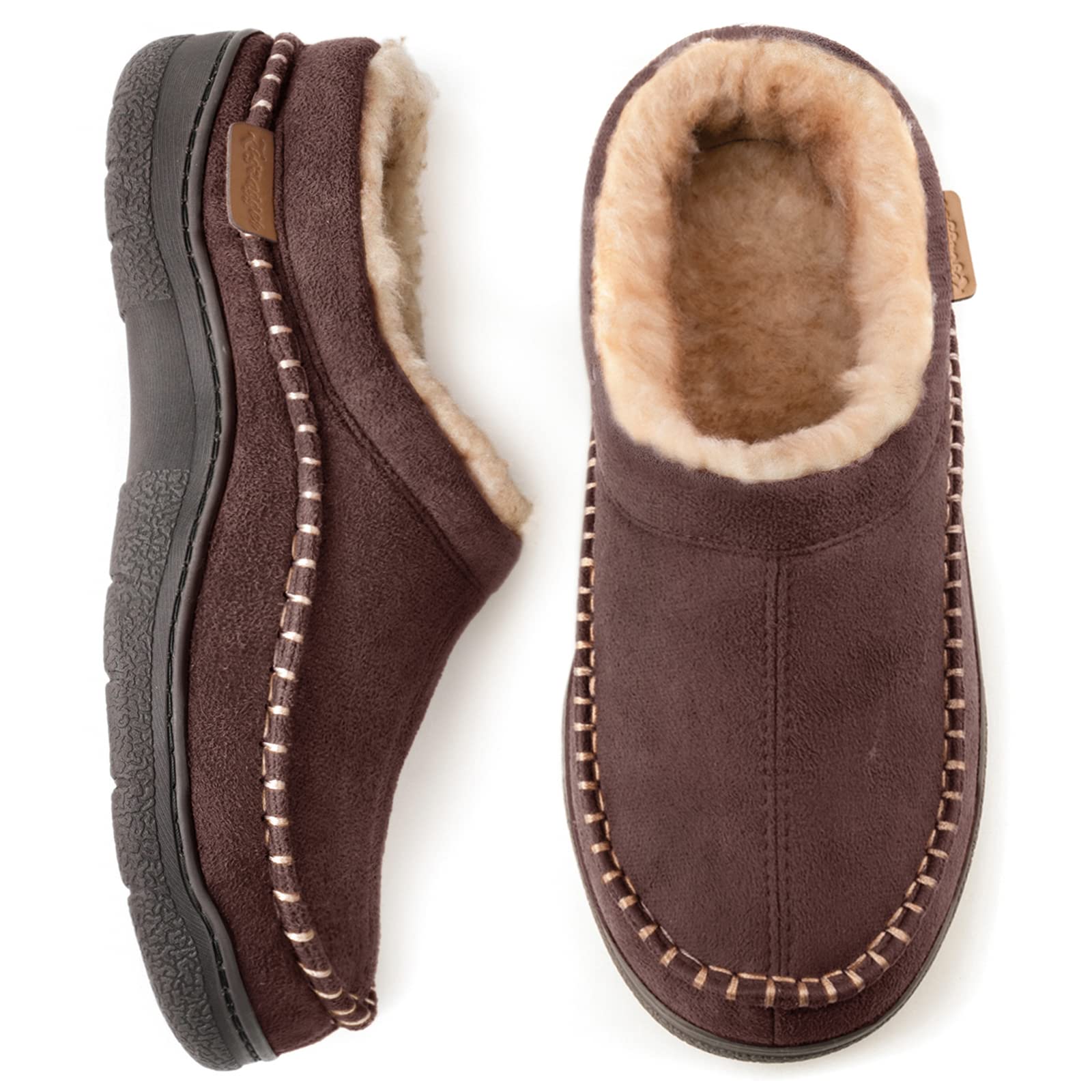 🔥🚀 End of Season Clearance! 🌟👟💥Men's Daily Non-Slip Warm Plush Wide Toe Slip-On Loafers Slippers