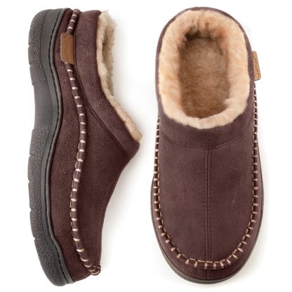 🔥🚀 End of Season Clearance! 🌟👟💥Men's Daily Non-Slip Warm Plush Wide Toe Slip-On Loafers Slippers