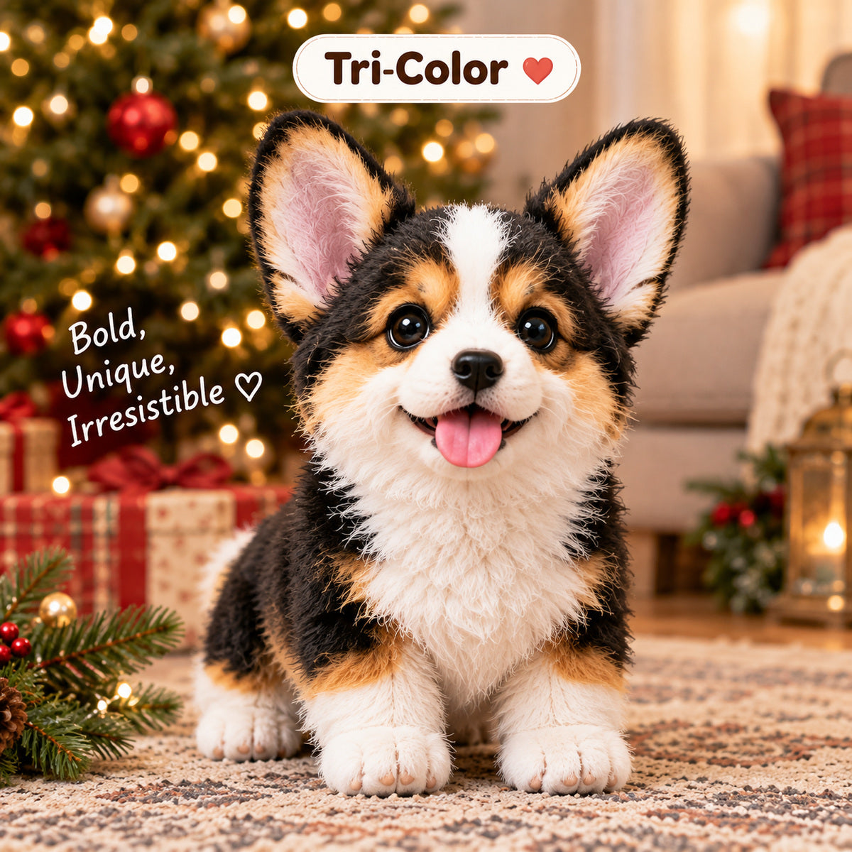 Tri-Color Corgi Buddy robotic puppy