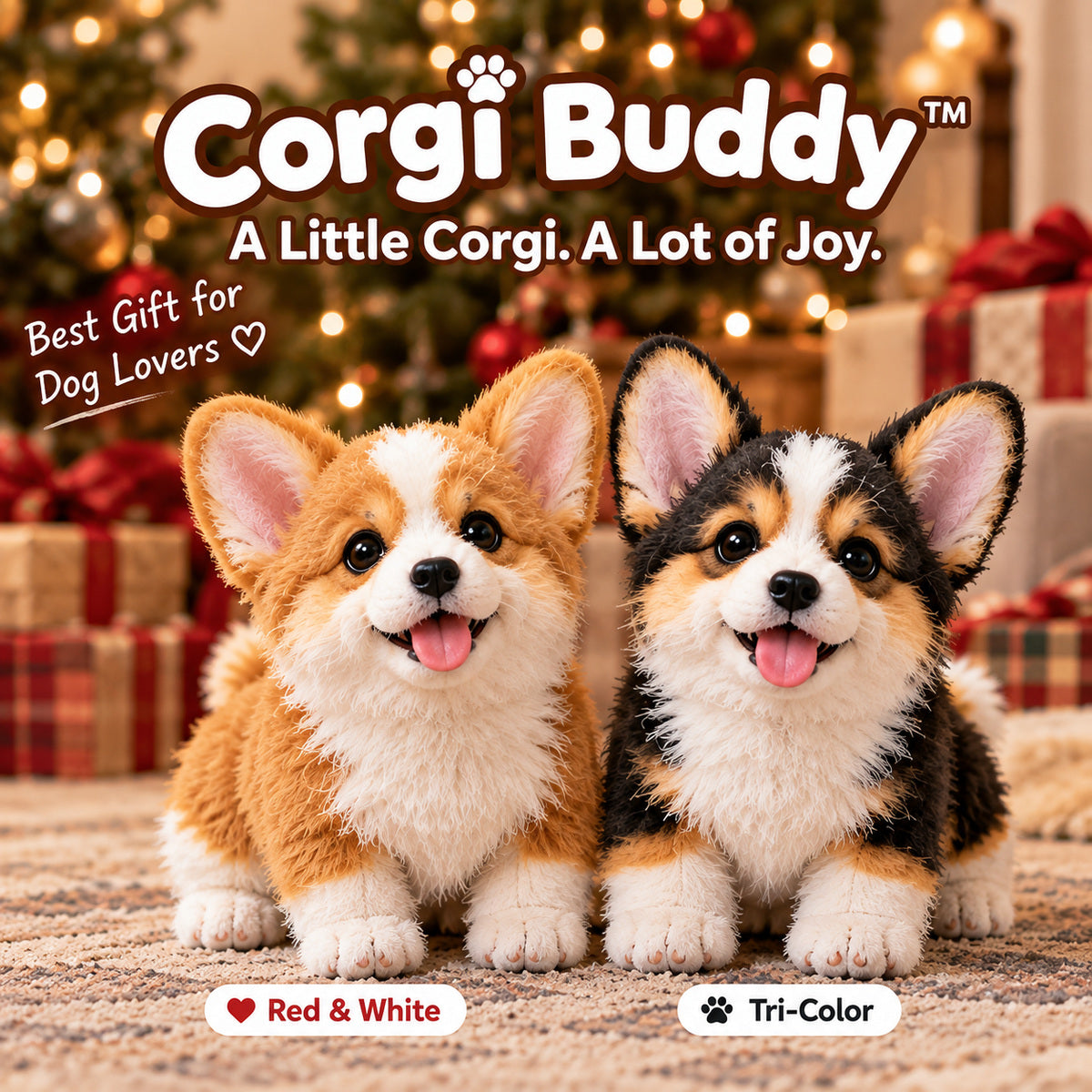 Corgi Buddy robot puppy in Red and White and Tri-Color