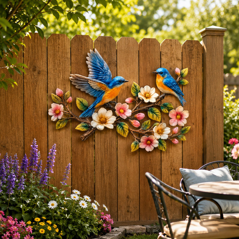 Bluebird Blossom Metal Wall Art Decor 🐦🌸✨