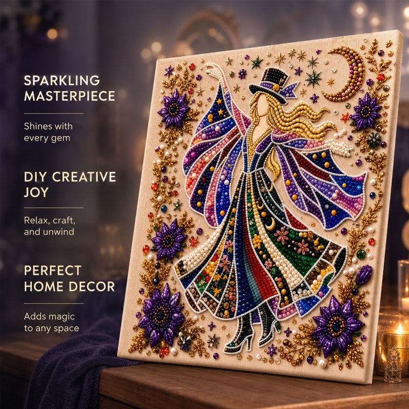 ✨ Enchanted Moon Witch Diamond Painting Kit
