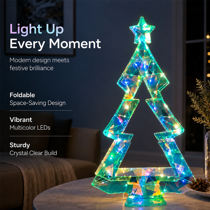 Foldable Iridescent Christmas Tree