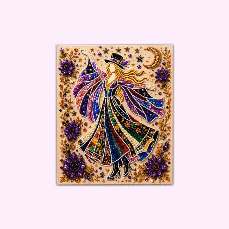 ✨ Enchanted Moon Witch Diamond Painting Kit
