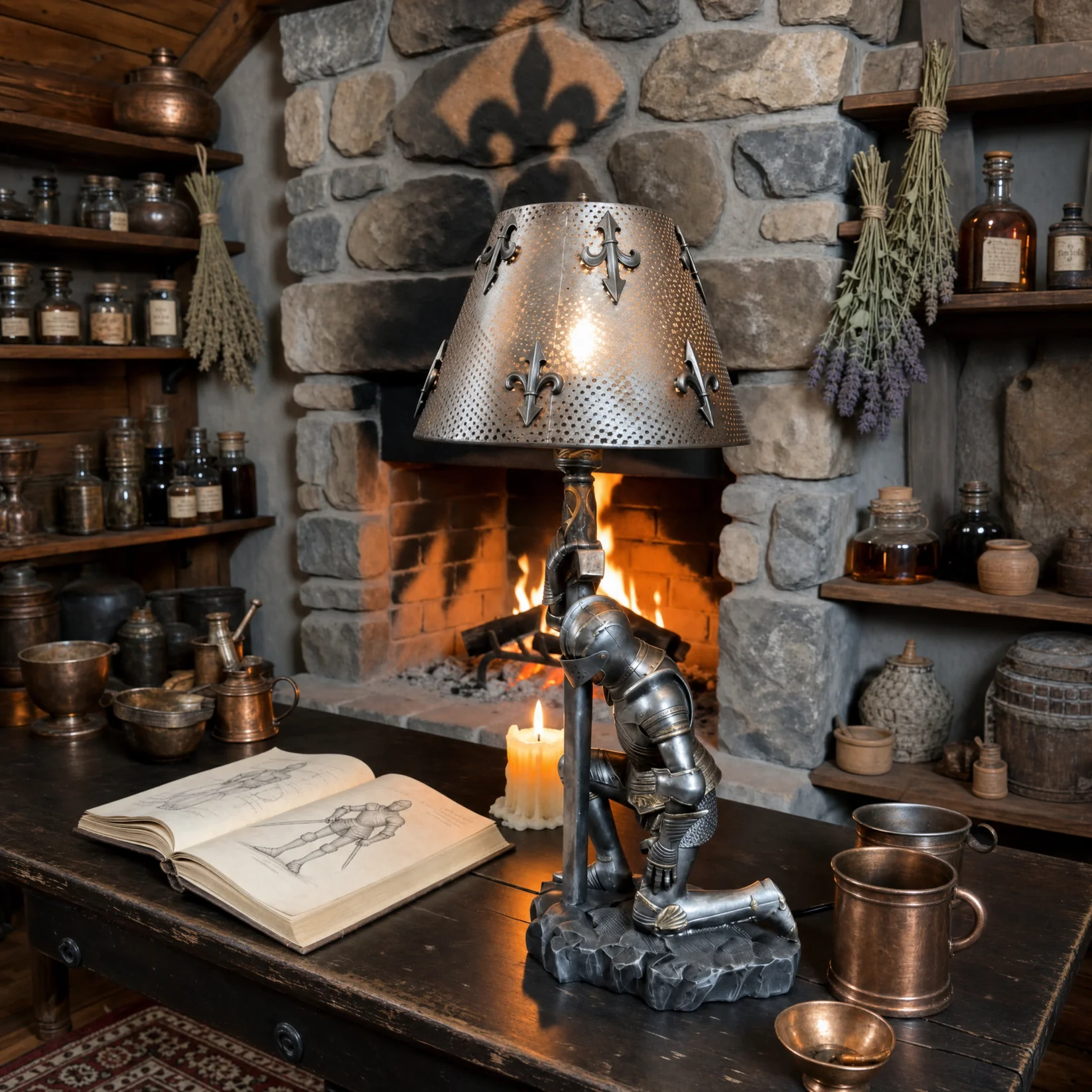 Knight's Heritage Medieval Armor Table Lamp