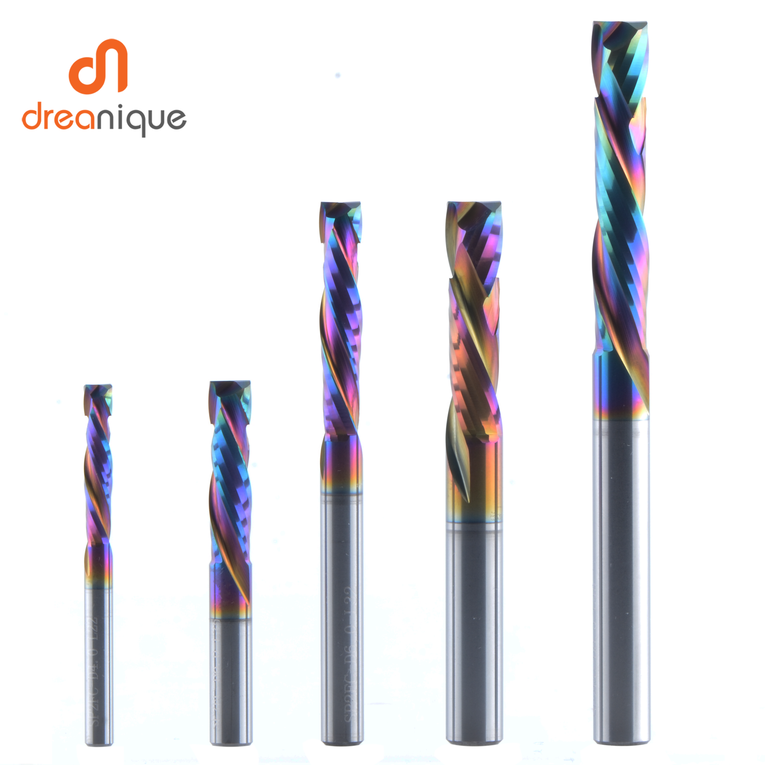 2 Flutes Carbide Compression Router  Bits for Woodworking UP & DOWN Cut  Spiral End Mill Millling Cutters 