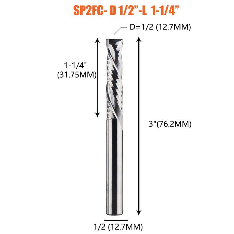 [Copy]2 Flutes Carbide Compression Router  Bits for Woodworking UP & DOWN Cut  Spiral End Mill Millling Cutters 