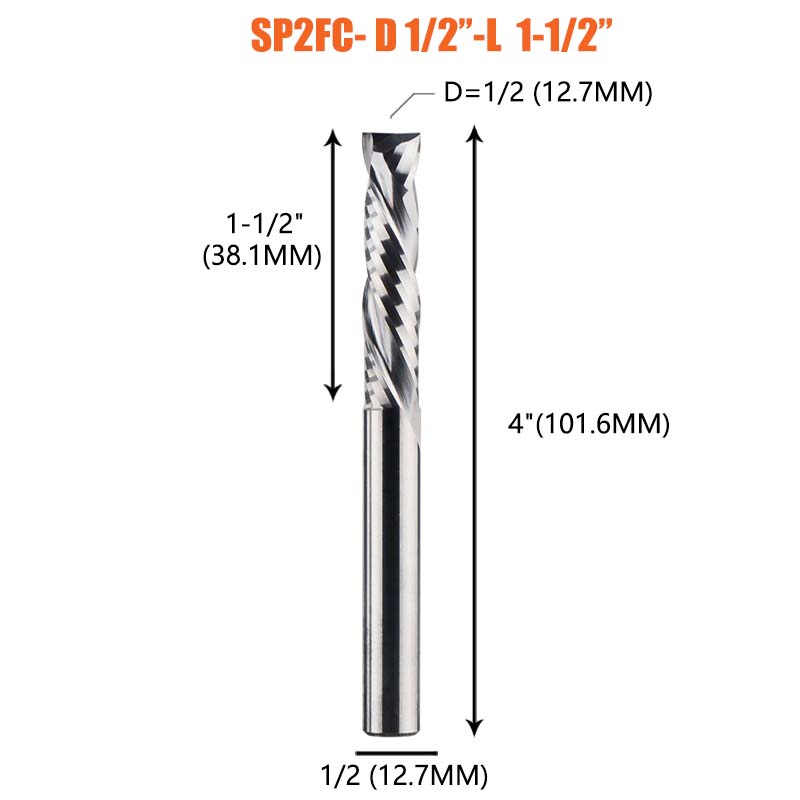 [Copy]2 Flutes Carbide Compression Router  Bits for Woodworking UP & DOWN Cut  Spiral End Mill Millling Cutters 