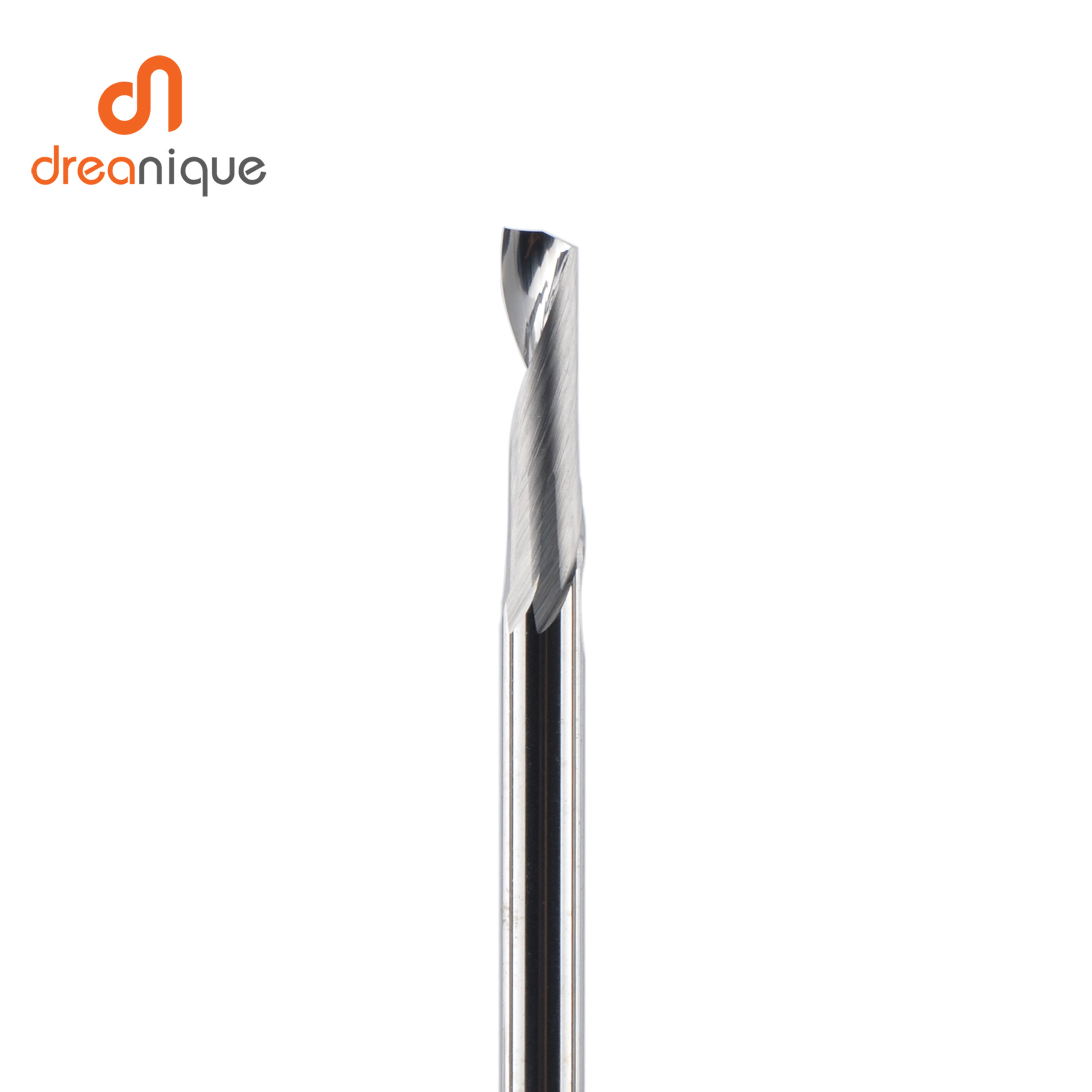 Dreanique 1pc 3.175 4 6 8mm CNC Single Flute Solid Carbide Alloy End Mill,  Milling Cutter bit for Alu SA1F